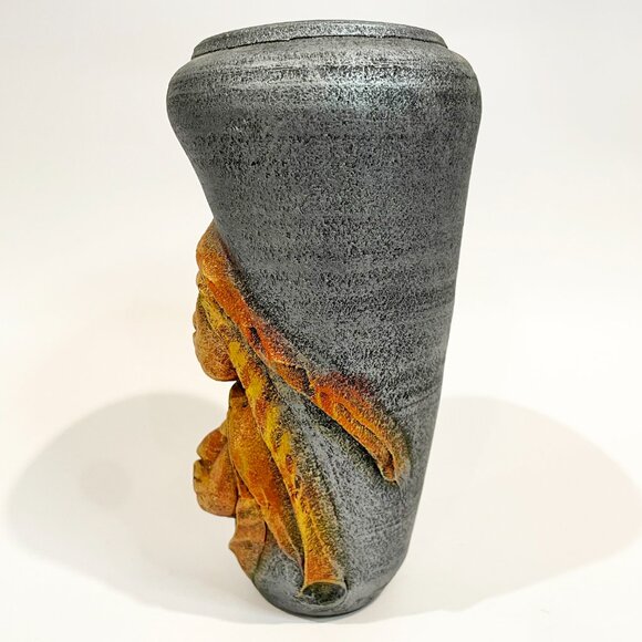 Studio Art Vase artist signed P. Mykoo Creative Clay Jamaica - Picture 3 of 8